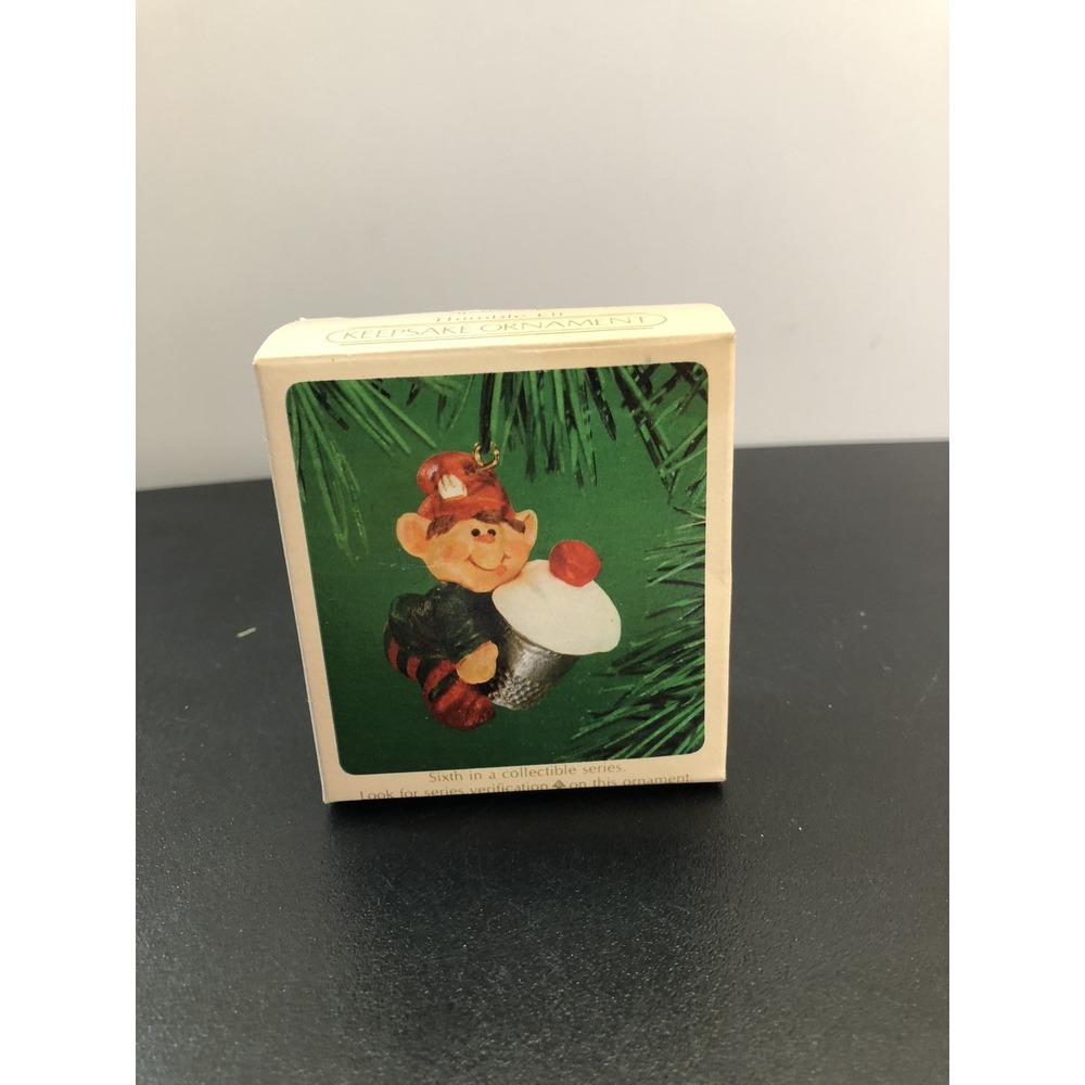 1983 Hallmark Thimble Elf Christmas Keepsake Ornament 6th in Series W/Box